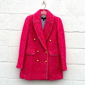 J. Crew Pink Diamond Tweed Coat in Pink 2